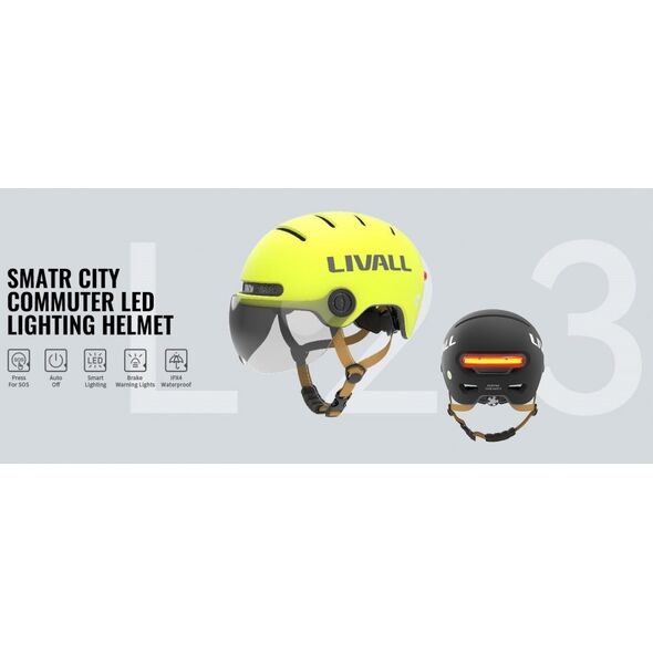 Livall Livall Kask Miejski Livall L23 z Szybką Czujnikiem Upadku SOS i LED