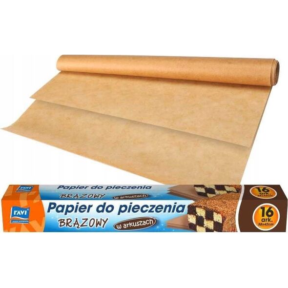 Papier do pieczenia w arkuszach 38x42cm, brązowy