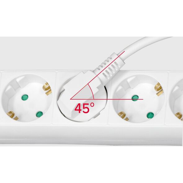 Listwa zasilająca Rebel Przedłużacz biały KEMOT 3 gniazda typu niemieckiego, kabel 3m (1,5mm)