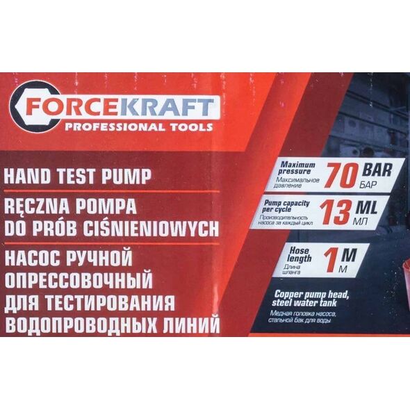 Forcekraft Χειροκίνητη αντλία για δοκιμές πίεσης 70bar