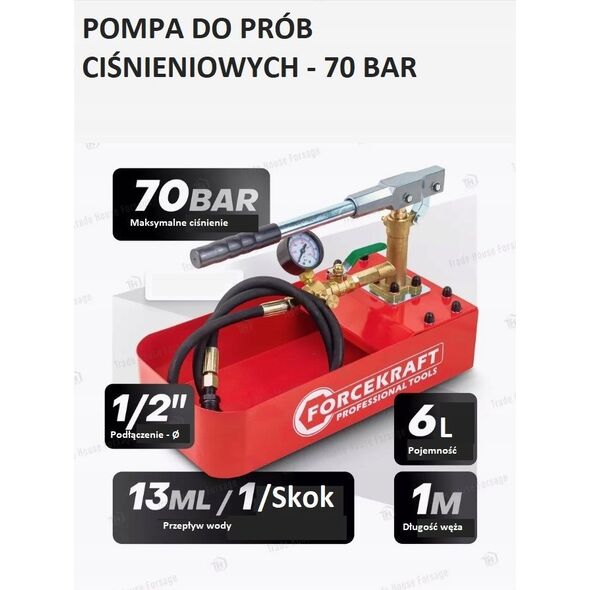 Forcekraft Χειροκίνητη αντλία για δοκιμές πίεσης 70bar