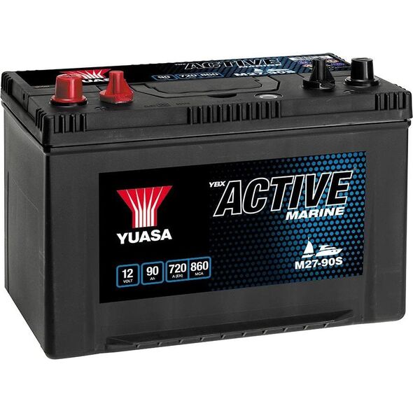 Μπαταρία YUASA 12V 90Ah/720A Active Marine Start (L+ τυπικός πόλος + με σπείρωμα) 304x173x225 B1 (τροφοδοτικό)