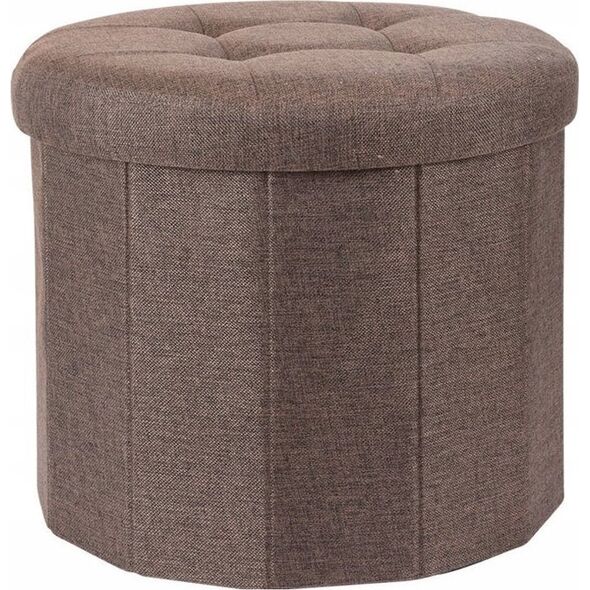 Home Styling Collection Πουφ με καπιτονέ κάθισμα OTTOMAN, Ø 45 x 39 cm, καφέ 13962953 5902973414080