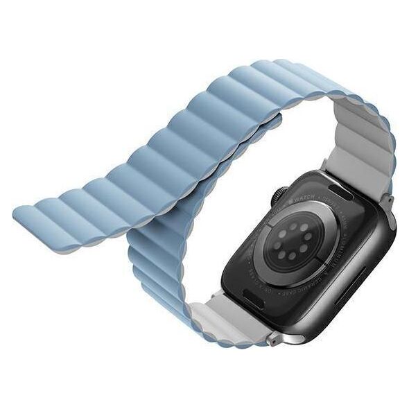 Uniq UNIQ pasek Revix Apple Watch Series 4/5/6/7/SE 40/41mm. Reversible Magnetic biały-niebieski/white-blue