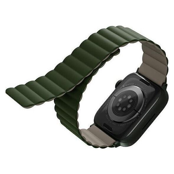 Uniq UNIQ pasek Revix Apple Watch Series 4/5/6/7/SE 44/45mm. Reversible Magnetic zielony-ciemnoszary/green-taupe
