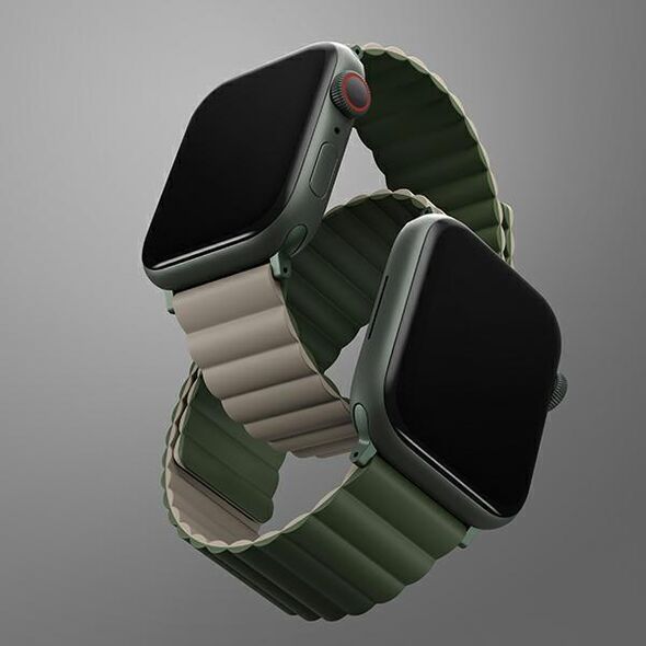 Uniq UNIQ pasek Revix Apple Watch Series 4/5/6/7/SE 44/45mm. Reversible Magnetic zielony-ciemnoszary/green-taupe