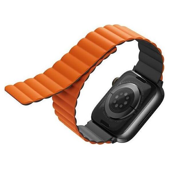 Uniq UNIQ pasek Revix Apple Watch Series 4/5/6/7/SE 44/45mm. Reversible Magnetic szary-pomarańczowy/grey-orange