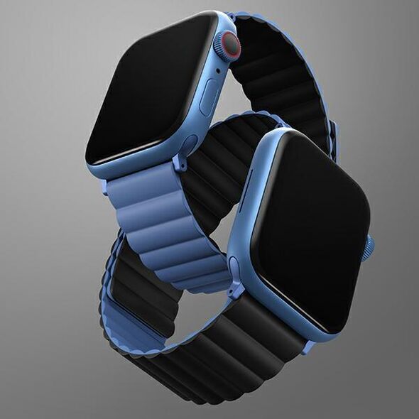 Uniq UNIQ pasek Revix Apple Watch Series 4/5/6/7/SE 44/45mm. Reversible Magnetic czarny-niebieski/black-blue