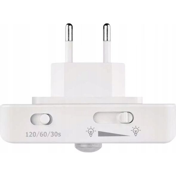 Lampka wtykowa do gniazdka Emos Emos P3319 lampka do gniazdka wtykowa kwadrat z czujnikiem ruchu 1x0,5W LED 3000K biała