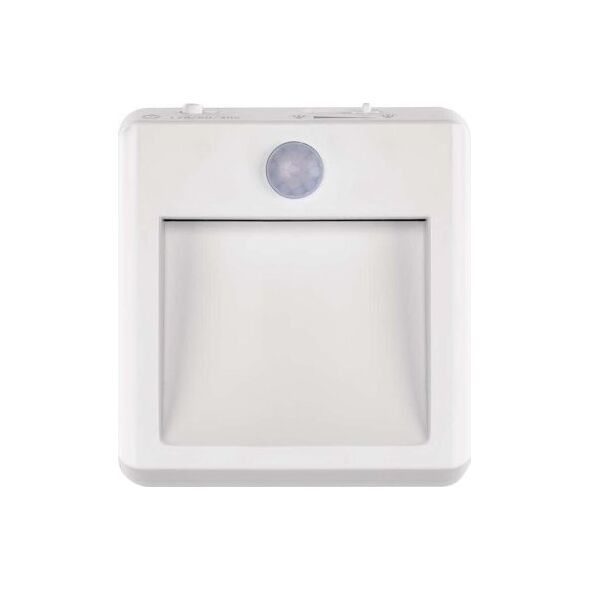 Lampka wtykowa do gniazdka Emos Emos P3319 lampka do gniazdka wtykowa kwadrat z czujnikiem ruchu 1x0,5W LED 3000K biała