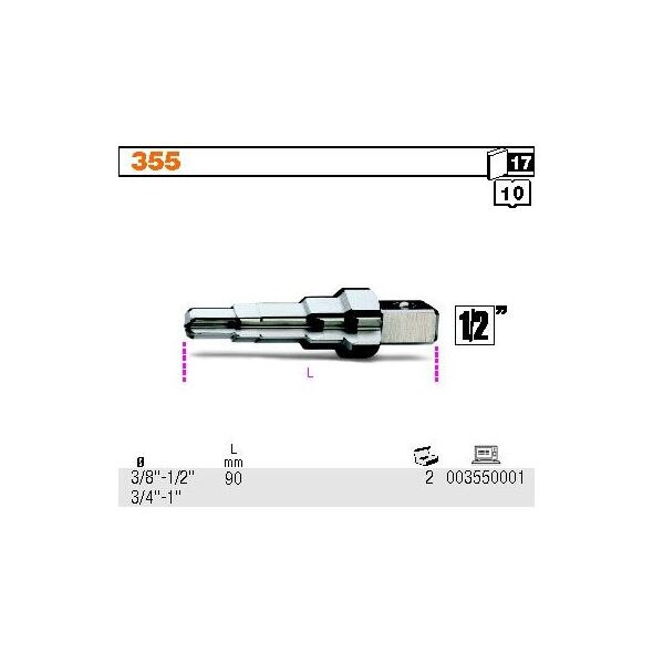 Beta Tools BETA KLUCZ STOPNIOWY DO KRÓĆCÓW 3/8"-1/2" BE355 - 355