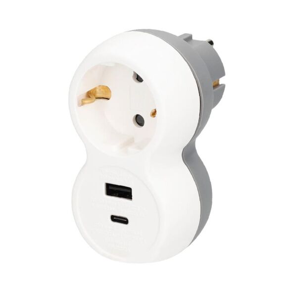 Μονόπριζο GSC με Θύρες USB A & USB C Λευκό 8433373078444 8433373078444 έως και 12 άτοκες δόσεις
