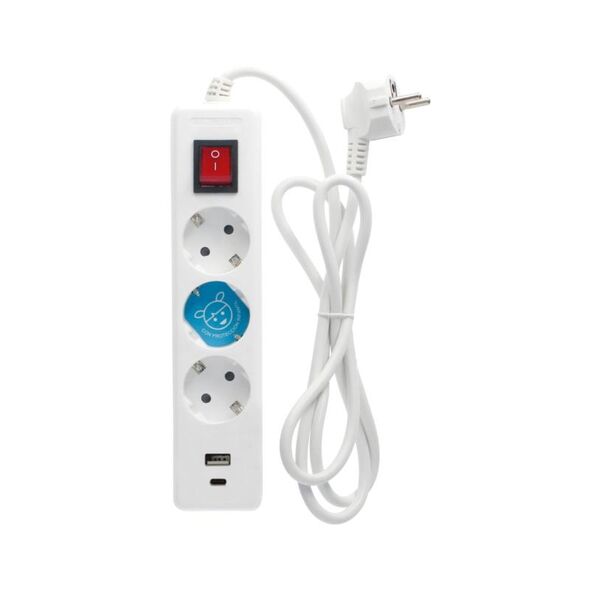 Πολύπριζο GSC 3 Θέσεων με Διακόπτη, Θύρες 1xUSB A, 1xUSB C & Καλώδιο 1.4m (3 x 1.5mm) Λευκό 8433373079878 8433373079878 έως και 12 άτοκες δόσεις