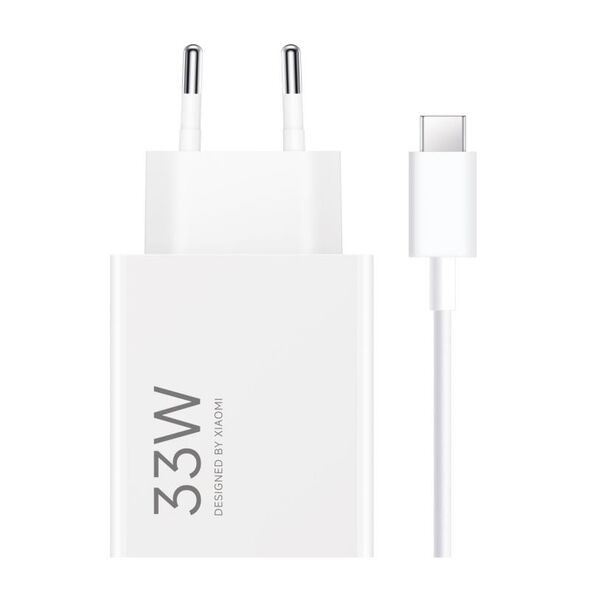 Φορτιστής Ταξιδίου Ταχείας Φόρτισης Xiaomi Combo με Έξοδο USB A 33W & Καλώδιο USB C 1m Λευκό 6932554418366 6932554418366 έως και 12 άτοκες δόσεις