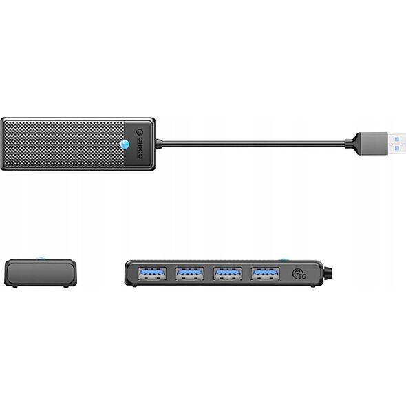 HUB 4 θυρών input: USB-C 3.0 / output: 4x USB-A 3.0 καλώδιο 0,15M - μαύρο