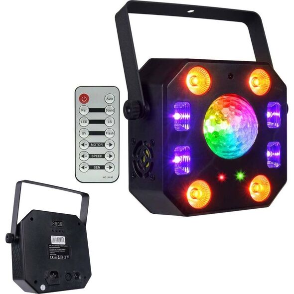 LIGHT4ME TURBO FLOWER efekt disco LED PAR UV kula laser stroboskop