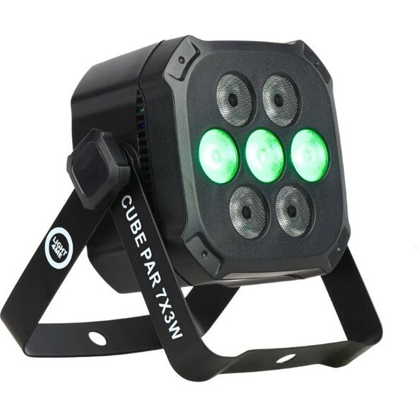 LIGHT4ME CUBE PAR 7X3W reflektor par oświetlenie sceniczne efekt świetlny LED RGB