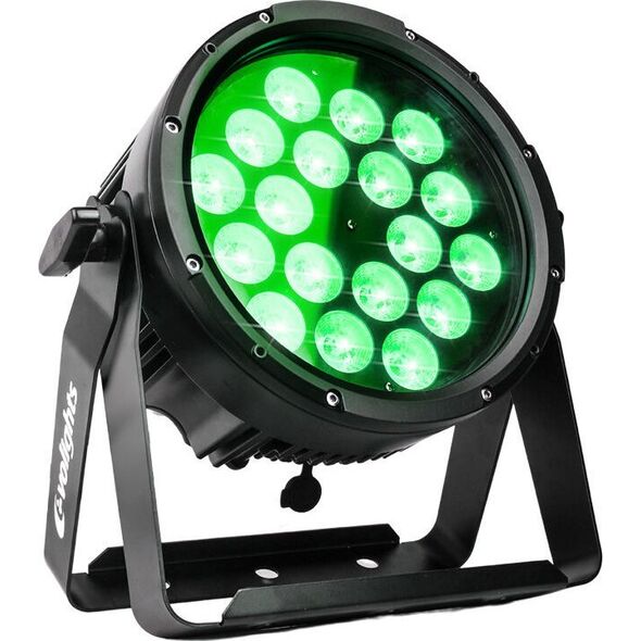 REFLEKTOR ZEWNĘTRZNY OŚWIETLENIE SCENICZNE LED RGBWA UV 18X12W IP65