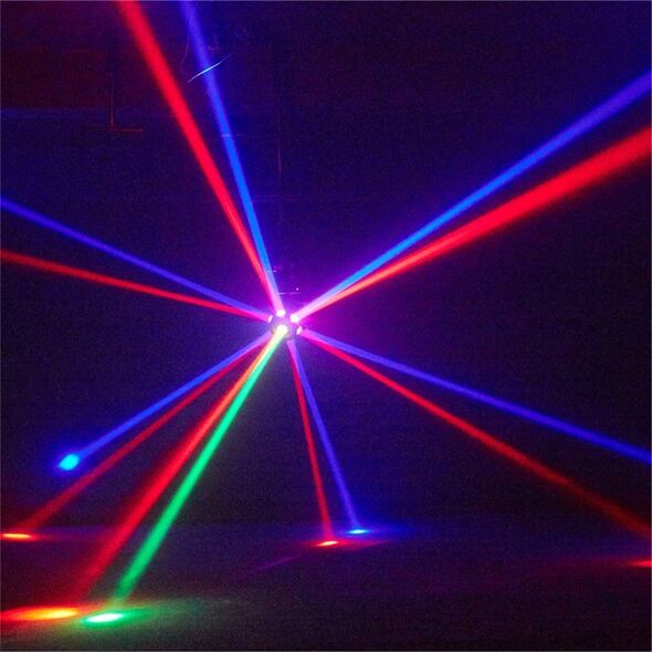 LIGHT4ME UFO multiefekt świetlny LED 6w1 efekt beam RGBW 3x laser stroboskop efekt ring RGB