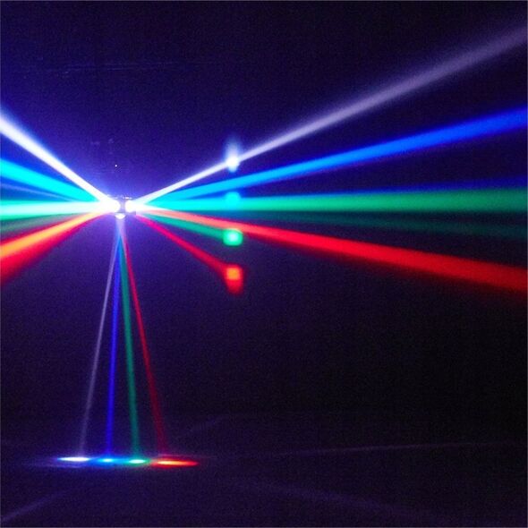 LIGHT4ME UFO multiefekt świetlny LED 6w1 efekt beam RGBW 3x laser stroboskop efekt ring RGB