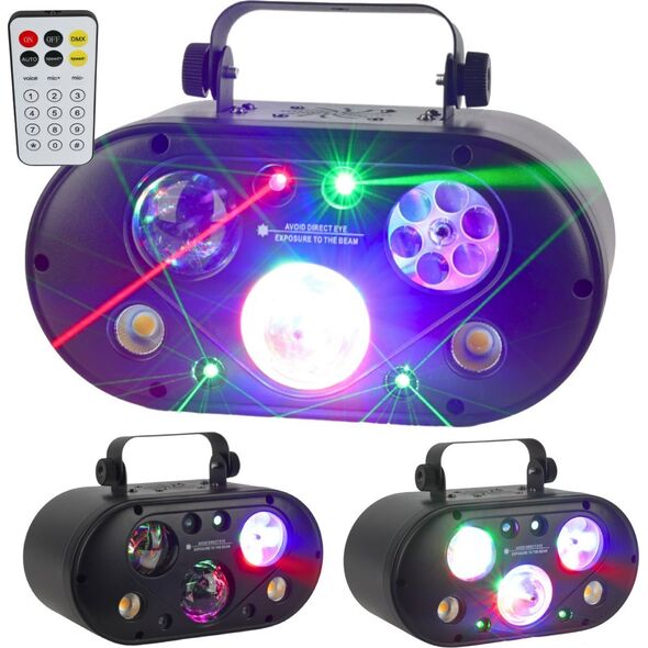 LIGHT4ME ULTRABOX 1 multiefekt świetlny LED RGBA 6w1 efekt gobo magic ball water wave