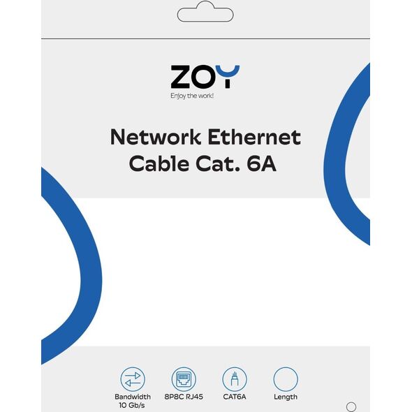 ZOY Kabel Sieciowy Ethernet Cat. 6a UTP CCA Niebieski 2m ZCR2B