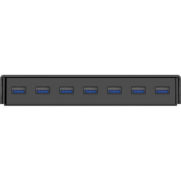 HUB 7-portowy USB-A 3.0 - czarny