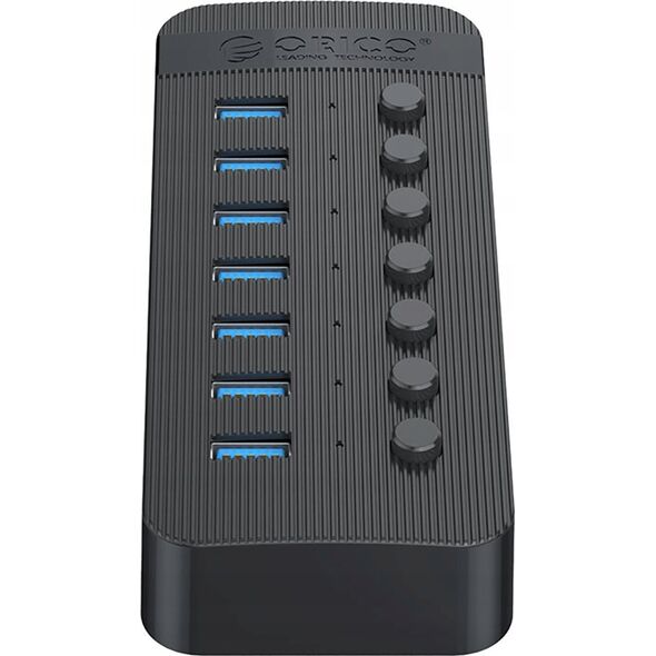 HUB 7 θυρών με διακόπτη USB-A 3.0 - μαύρο