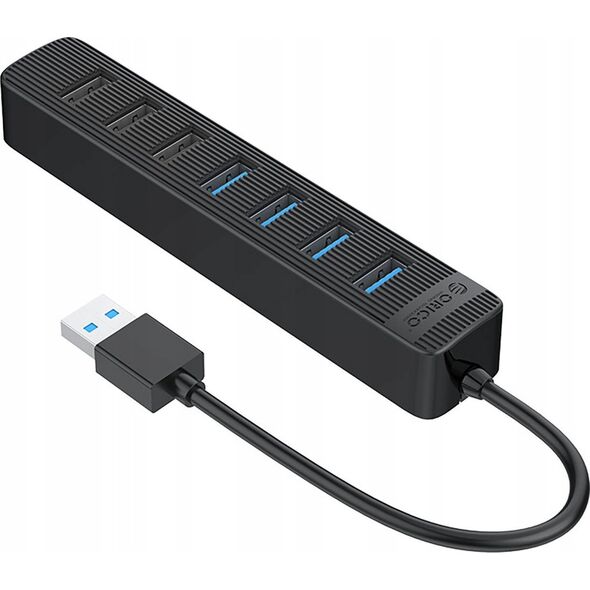 HUB 7 θυρών είσοδος: USB-A 3.0 / έξοδος: 4x USB-A 3.0 + 3x USB-A 2.0 - μαύρο