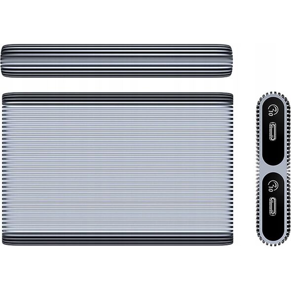 Θήκη δίσκου 2x M.2 SATA+NVME USB-C 3.2 10Gbps - γκρι