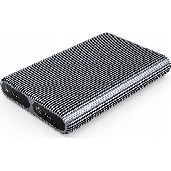 Θήκη δίσκου 2x M.2 SATA+NVME USB-C 3.2 6Gbps/10Gbps - γκρι