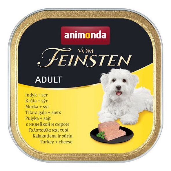 Animonda Dog Vom Feinsten Adult indyk z żółtym serem 150g