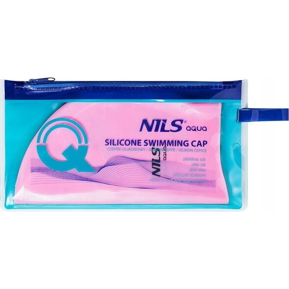 Nils Extreme NQC JEDNOKOLOROWY PK02 JASNORÓŻOWY CZEPEK SILIKONOWY NILS AQUA