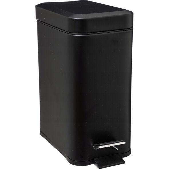 Kosz na śmieci 5five Kosz na śmieci łazienkowy, matowy, 5 L, czarny