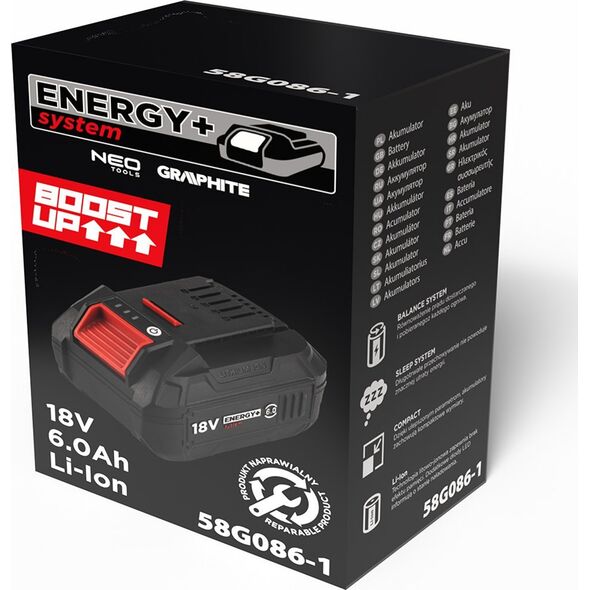 Akumulator Energy+ 18V Li-Ion 6.0Ah  BOOST UP / 27.20.23.0