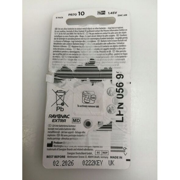 Elementai RAYOVAC Extra Advanced 10 6szt