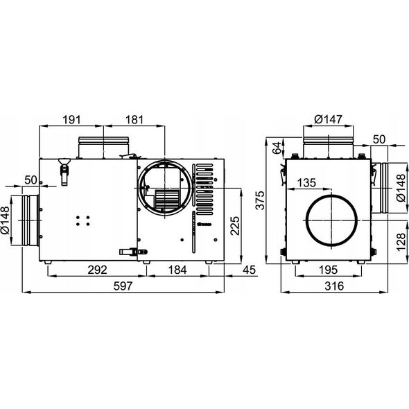 Vents CHIMNEY FAN VENTS CAM 150 +150C