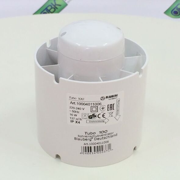 BLAUBERG Ανεμιστήρας, οικιακός BLAUBERG TUBO100, d100 Ducted, ρουλεμάν 14163254 4046634000371