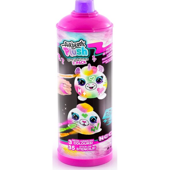 AIRBRUSH PLUSH - Neon mini mistery kit, 2 pcs