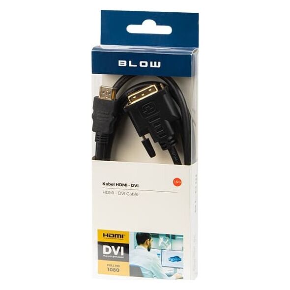 Kabel Blow HDMI - DVI-D 1.5m czarny (92-021#)