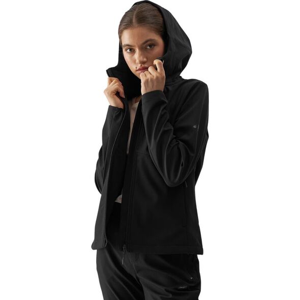 Kurtka damska softshell 4F F285 czarna 4FWAW24TSOFF285 20S S