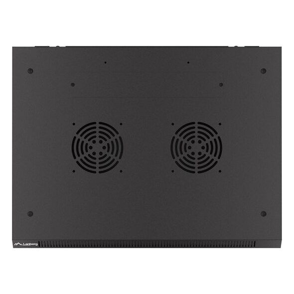 Szafa Lanberg Szafa wiszšca 19 cali 9U 600x450 drzwi perforowane (flat pack) czarna