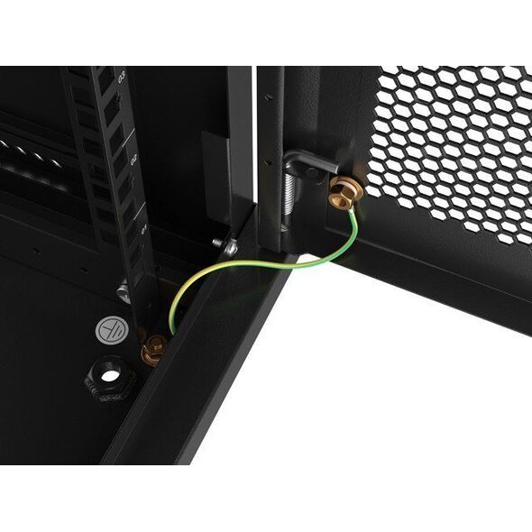 Szafa Lanberg Szafa wiszšca 19 cali 9U 600x450 drzwi perforowane (flat pack) czarna