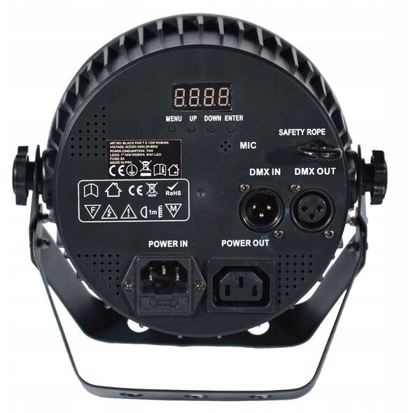 LIGHT4ME BLACK PAR 7x10W RGBWA LED ισχυρό ελαφρύ