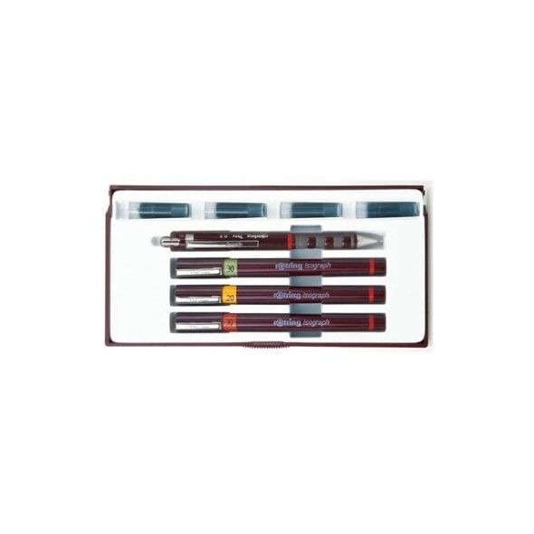 ROTRING Isograph 0.2/0.3/0.5 Στυλό gel Μαύρο 4 τεμ.