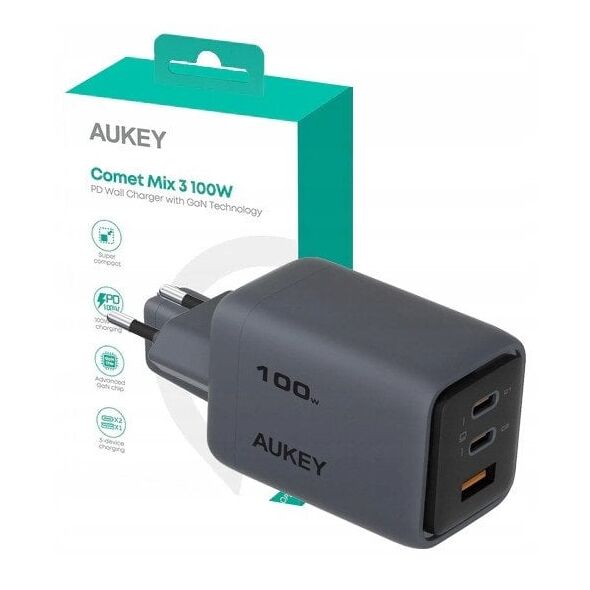 Aukey AUKEY PA-C5 φορτιστής τοίχου 100W γκρι 14399003 689323788217