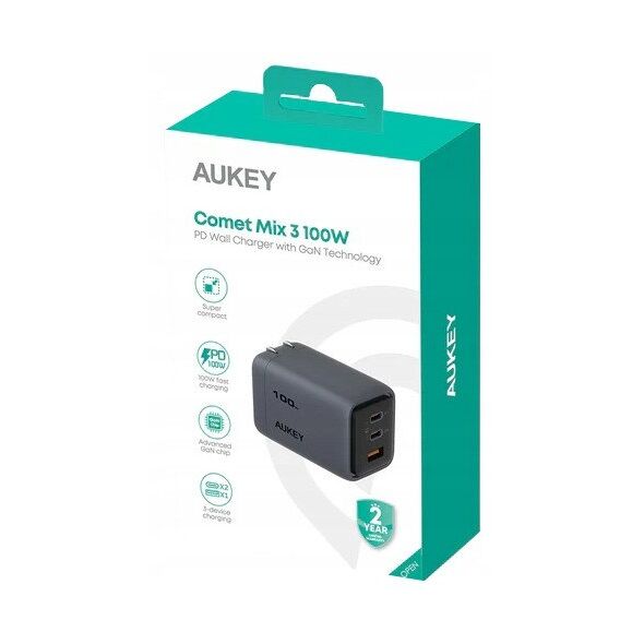 Aukey AUKEY PA-C5 φορτιστής τοίχου 100W γκρι 14399003 689323788217