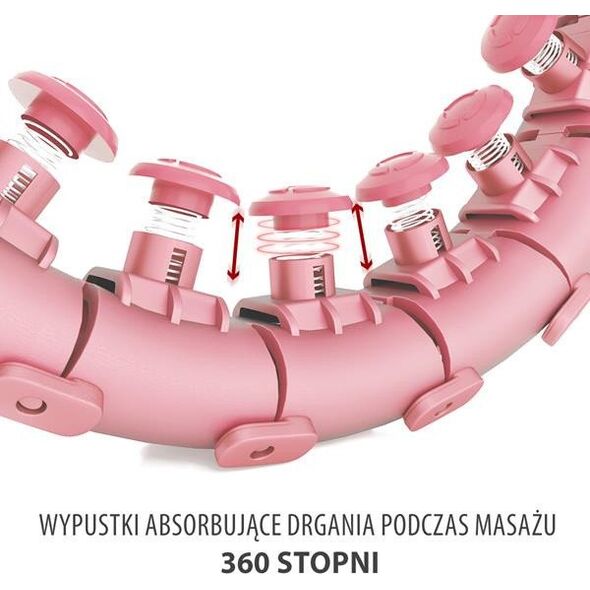 Zestaw hula hop z wypustkami i obciążnikiem HMS hhw01 różowe pas wyszczuplający br163 czerwony