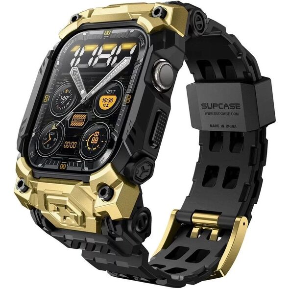 Θήκη με Λουράκι για Apple Watch 10 (46mm) Μαύρο-Χρυσό SUPCASE Unicorn Beetle Ore