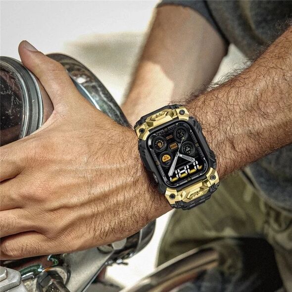 Θήκη με Λουράκι για Apple Watch 10 (46mm) Μαύρο-Χρυσό SUPCASE Unicorn Beetle Ore